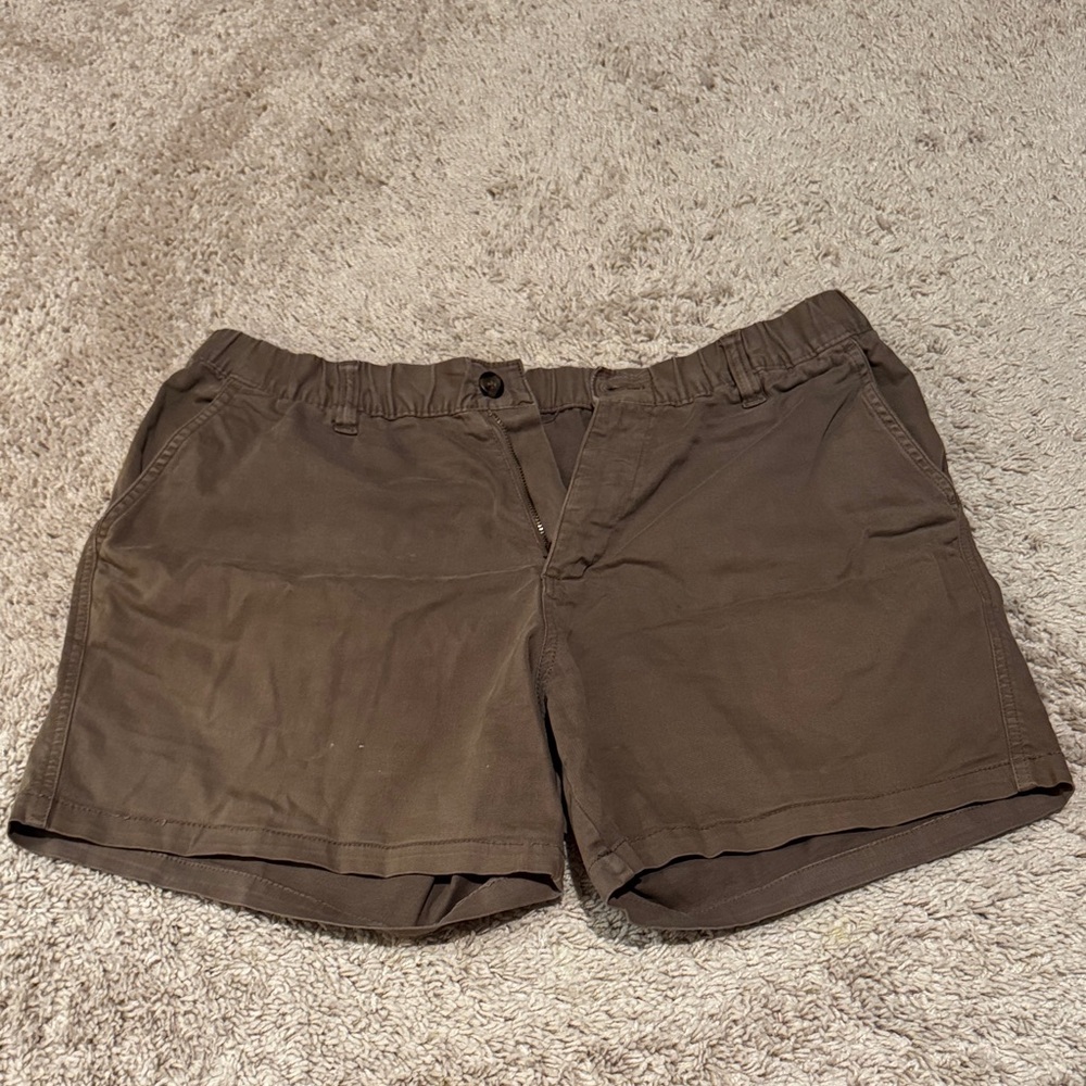 Men's Brown Flat Front Shorts